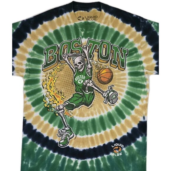 Boston Tie-Dye Colors Dunker T-Shirt No Back Hit Sports Buy Liquid Blue Adult M - Picture 3 of 7